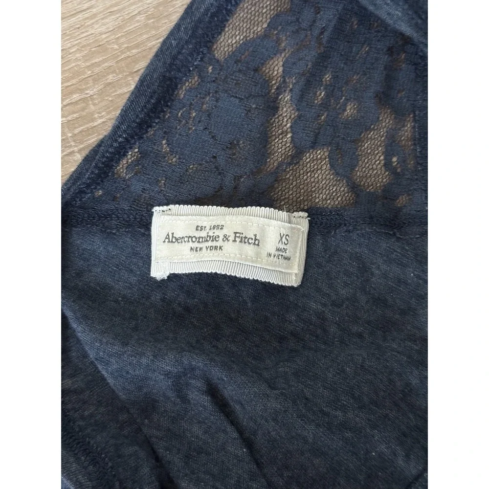 Abercrombie & Fitch Blue Lace Trim Sleeveless Maxi Dress Womens XS V-Back Jersey